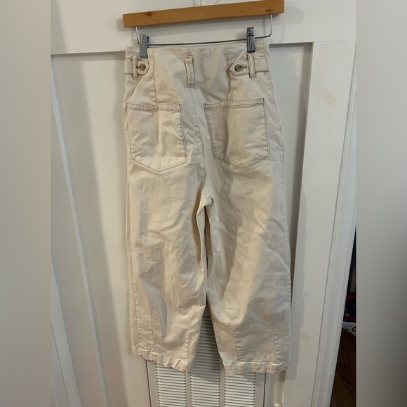 Free people pleated paper bag wide leg taper pants - Picture 3 of 8